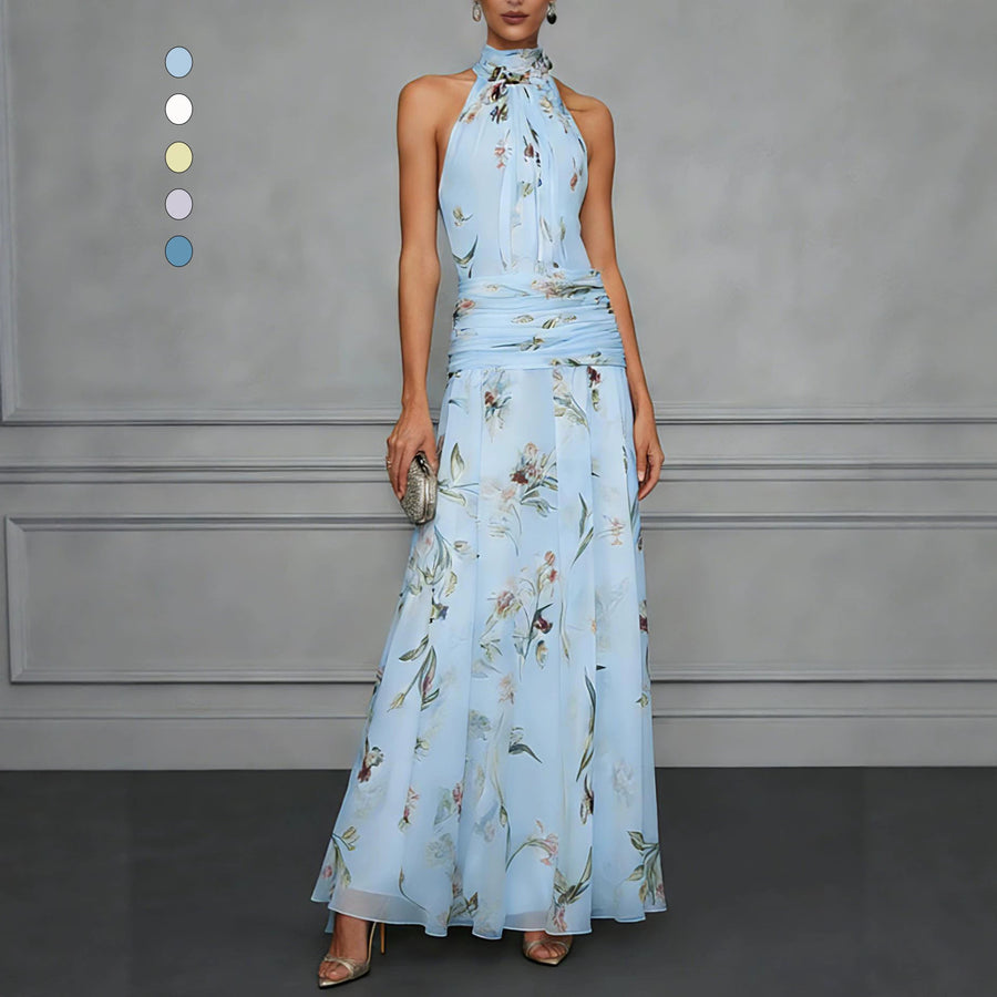 Hanging neck printed dress