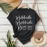 Halloween horror element printed loose T-shirt