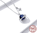 S925 Sterling Silver Starry Sky Pendant Necklace