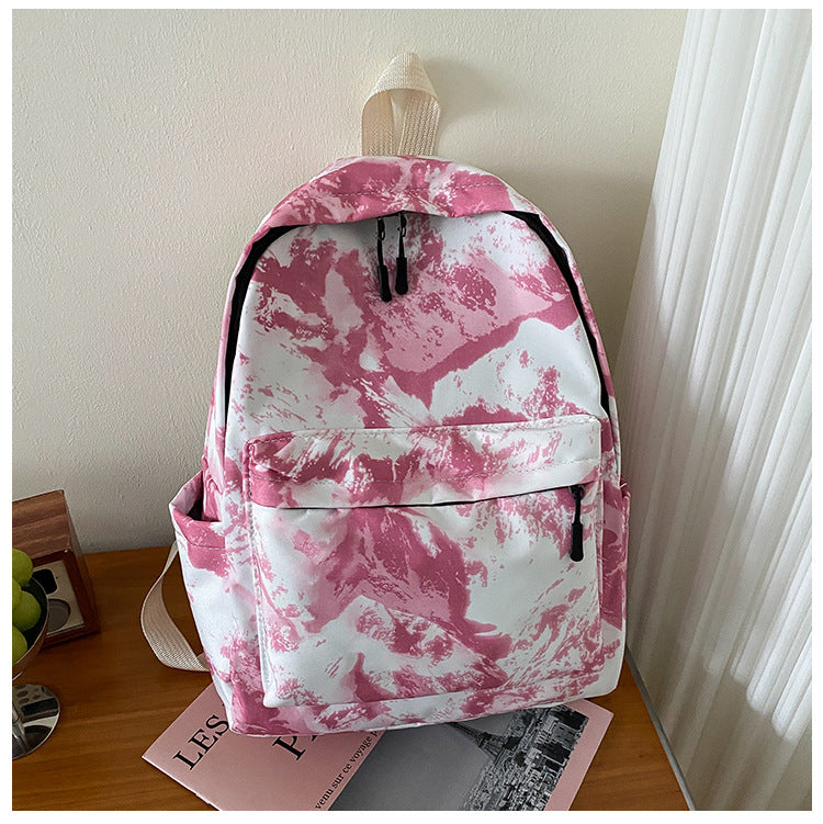Student Schoolbag Women's Bag New Trendy Fashion Casual Backpack Western Style Simple Oil Painting Bag Travel Small Backpack