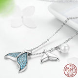 925 Mermaid Tears Zircon Bead Silver Necklace for Women