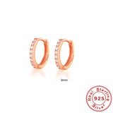 S925 Sterling Silver Circle Earrings with Turquoise and Diamond Inlay 18K Gold Plated Stud Earrings Jewelry