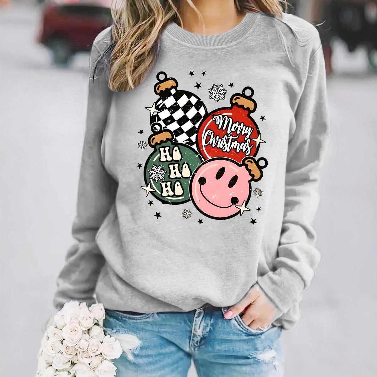 Sweatshirt Christmas themed print