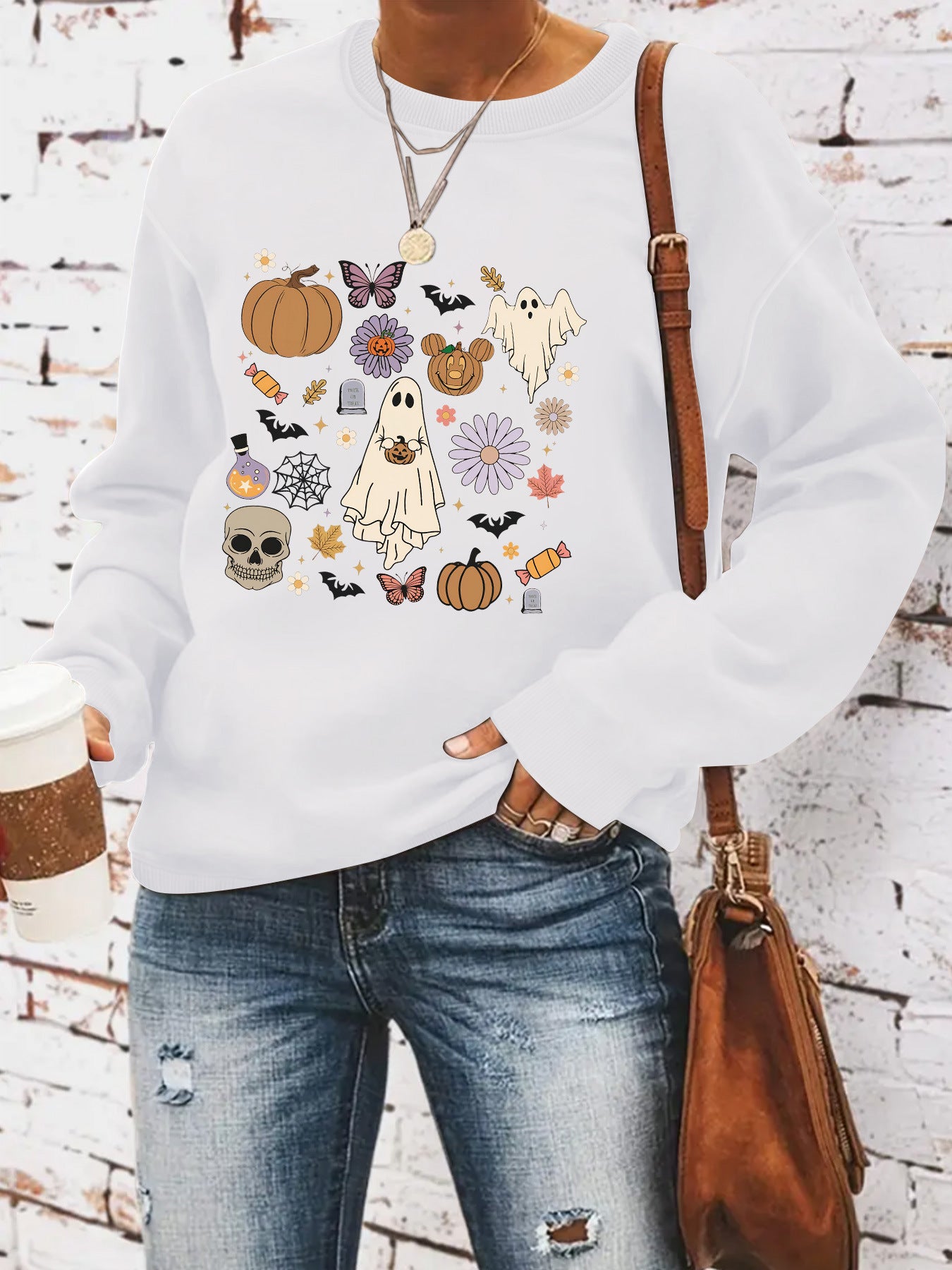 Round neck sweatshirt sports sweatshirt