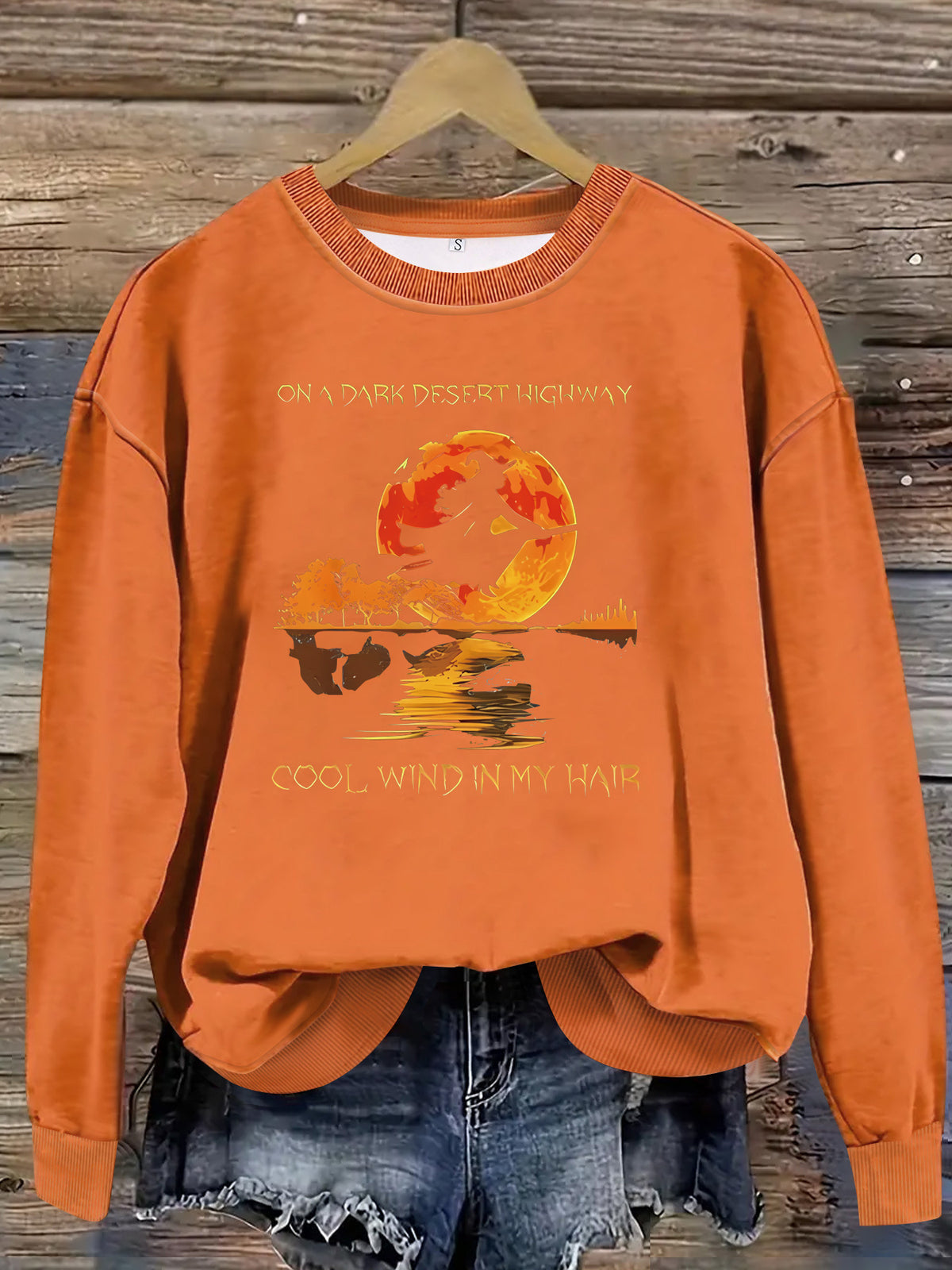 Witch Moon Silhouette Sweatshirt, Halloween Graphic Crewneck Pullover