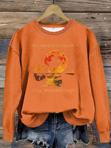Witch Moon Silhouette Sweatshirt, Halloween Graphic Crewneck Pullover