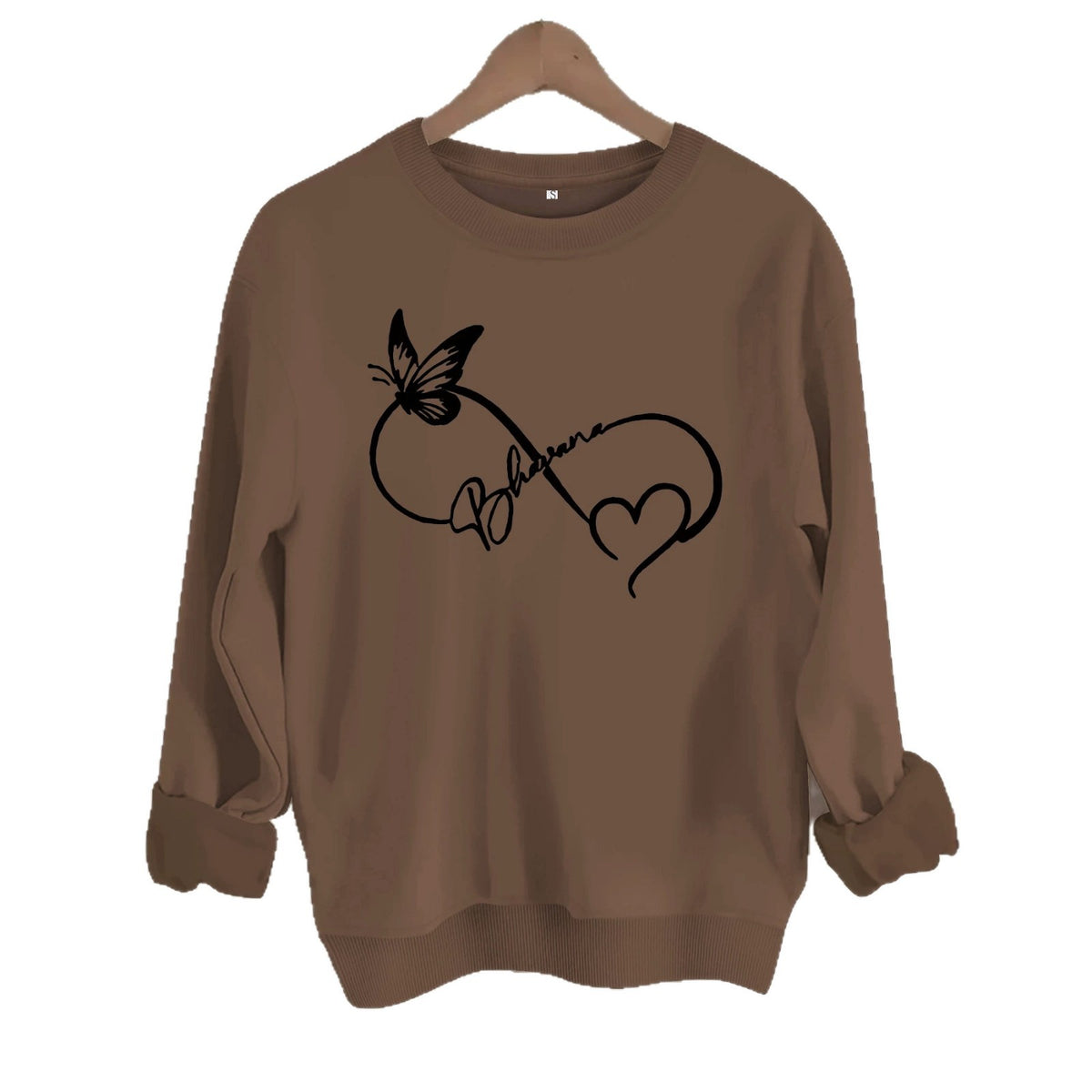 Round neck fleece hoodie