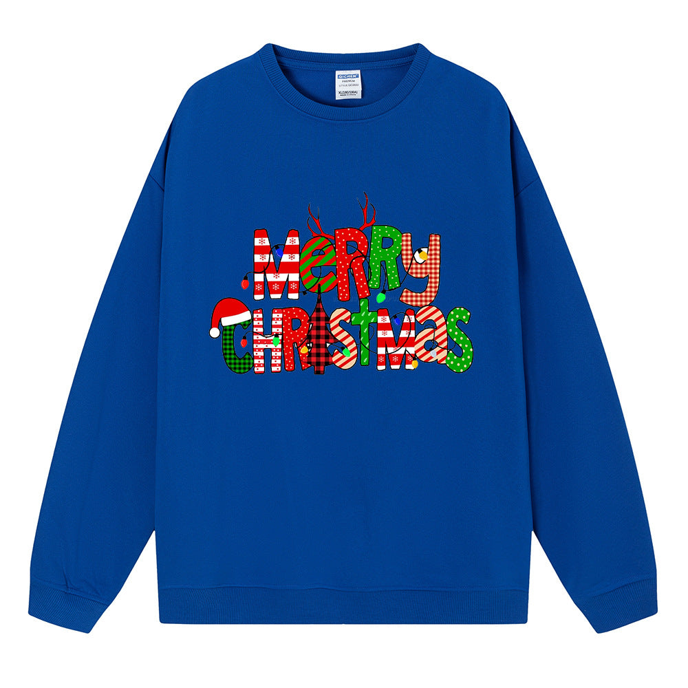 Candy Stripe Merry Christmas Sweatshirt, Christmas Graphic Crewneck Pullover