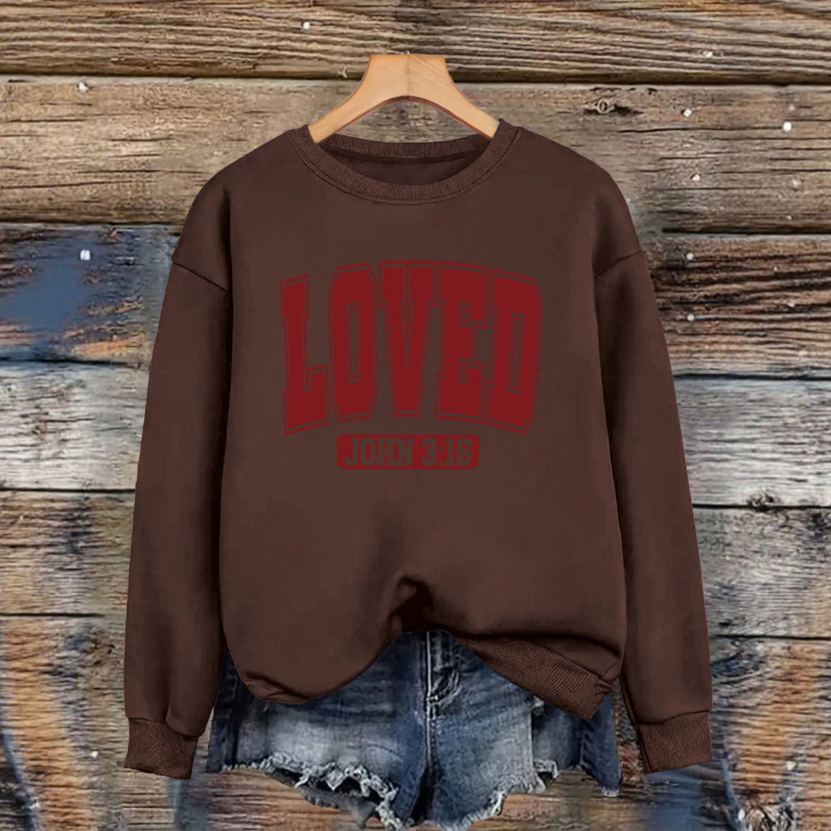 Loose velvet sweatshirt