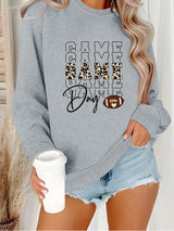 Round neck GAME printed pullover sweatshirt sweatshirt