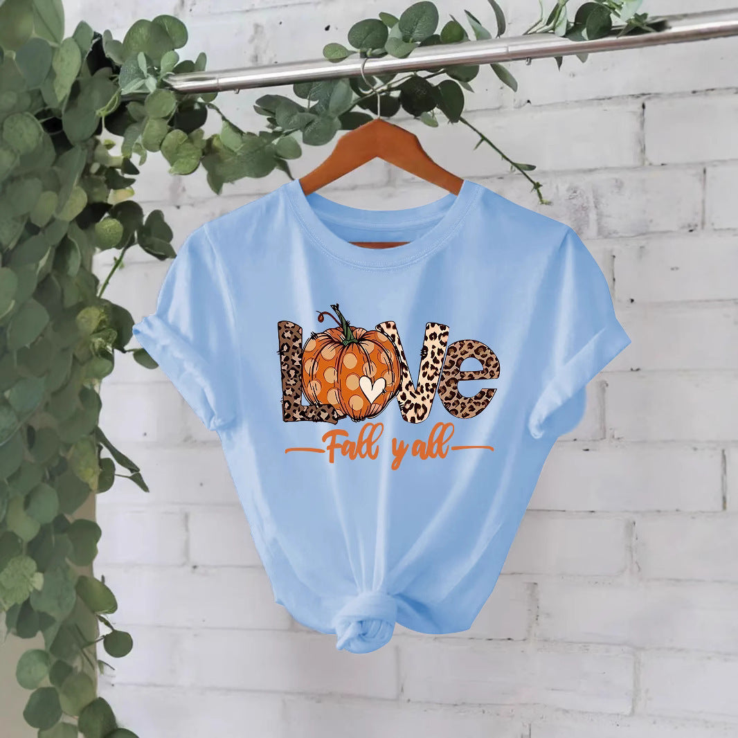 LOVE Pumpkin Halloween Short Sleeve
