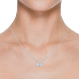 AGI Certified Lab-Grown Emerald-Cut & Pear Diamond Two-Stone Pendant in 14K White Gold – Choice of 1ctw or 2ctw