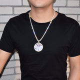 Custom Made Photo Medallions Necklace & Pendant With 4mm Tennis Chain Gold Silver Color Cubic Zircon Men's Hip hop Jewelry