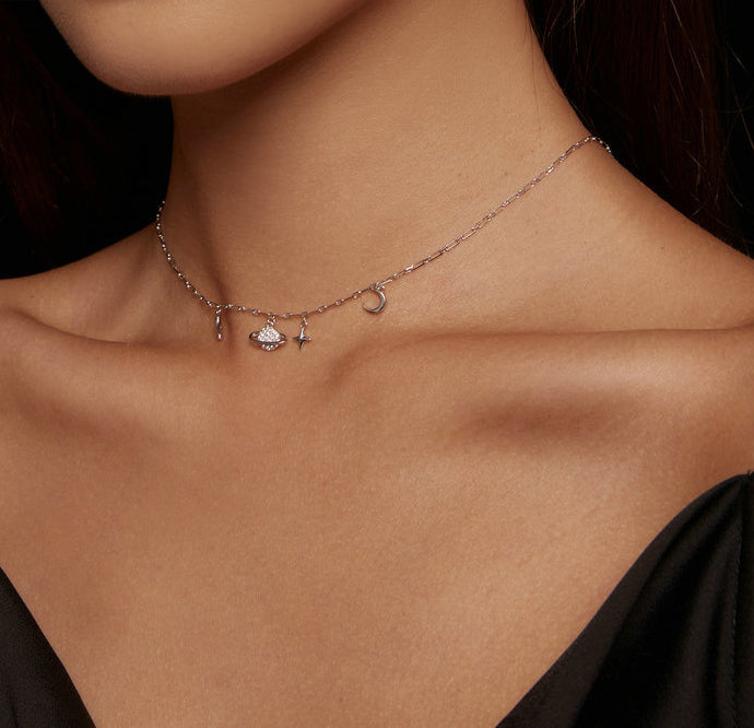 925 Silver Starry Sky Necklace for Women