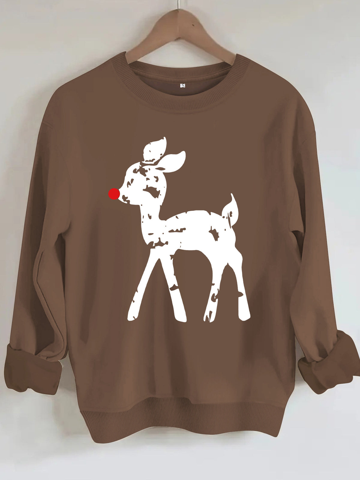 Round neck fleece hoodie