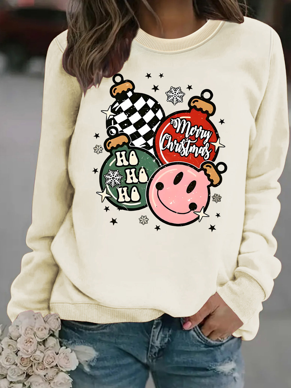Sweatshirt Christmas themed print