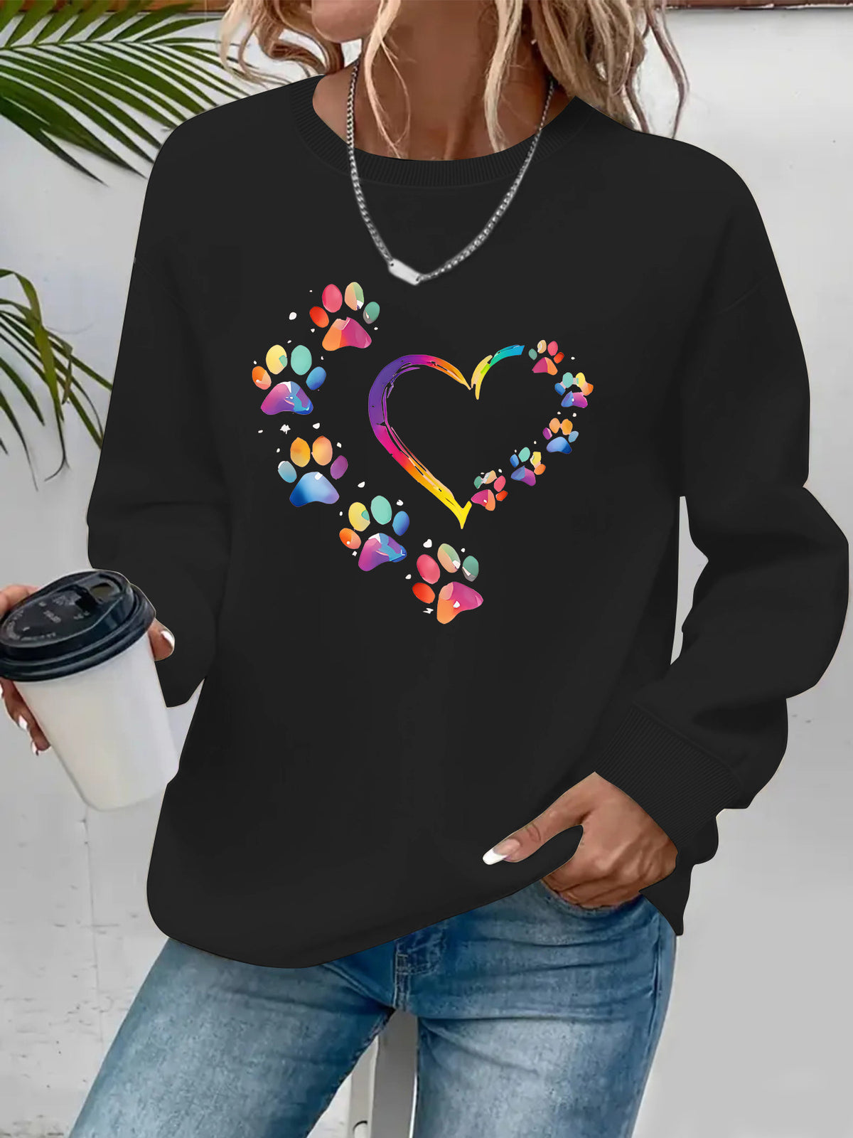 Round neck fleece hoodie