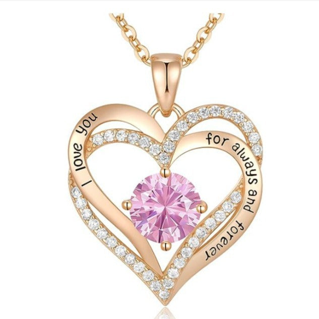 Fashionable Rose Gold and Silver Color Pendant Necklace for Women, Elegant OL Style, High-End Jewelry