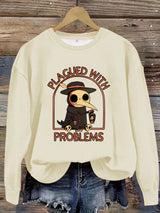 Printed pullover sweatshirt sweatshirt