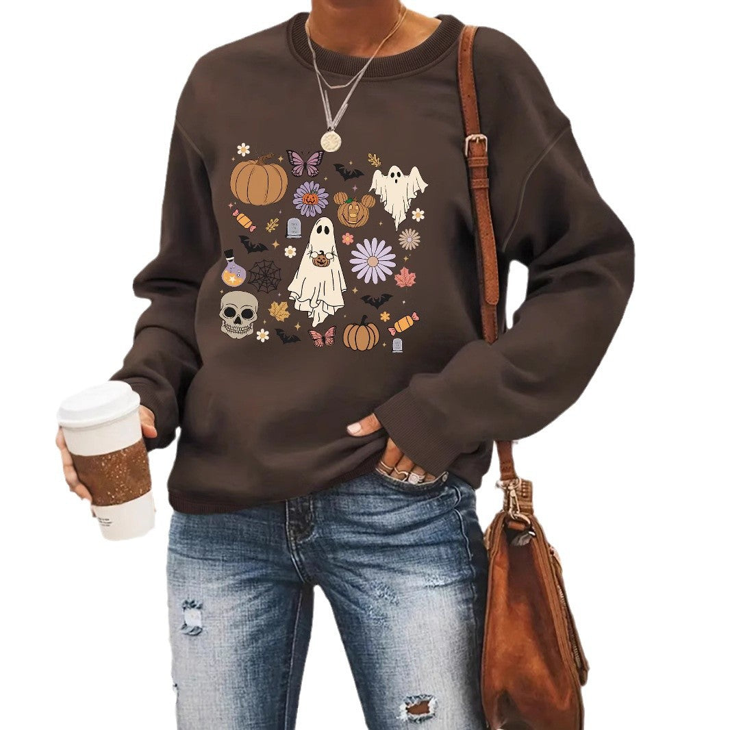 Round neck sweatshirt sports sweatshirt