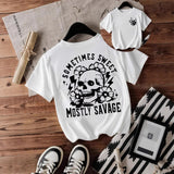 T-shirt women Halloween skull round neck