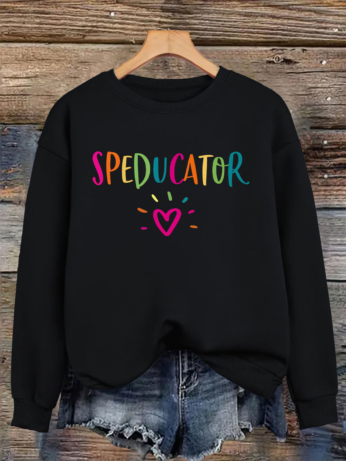 Loose velvet sweatshirt