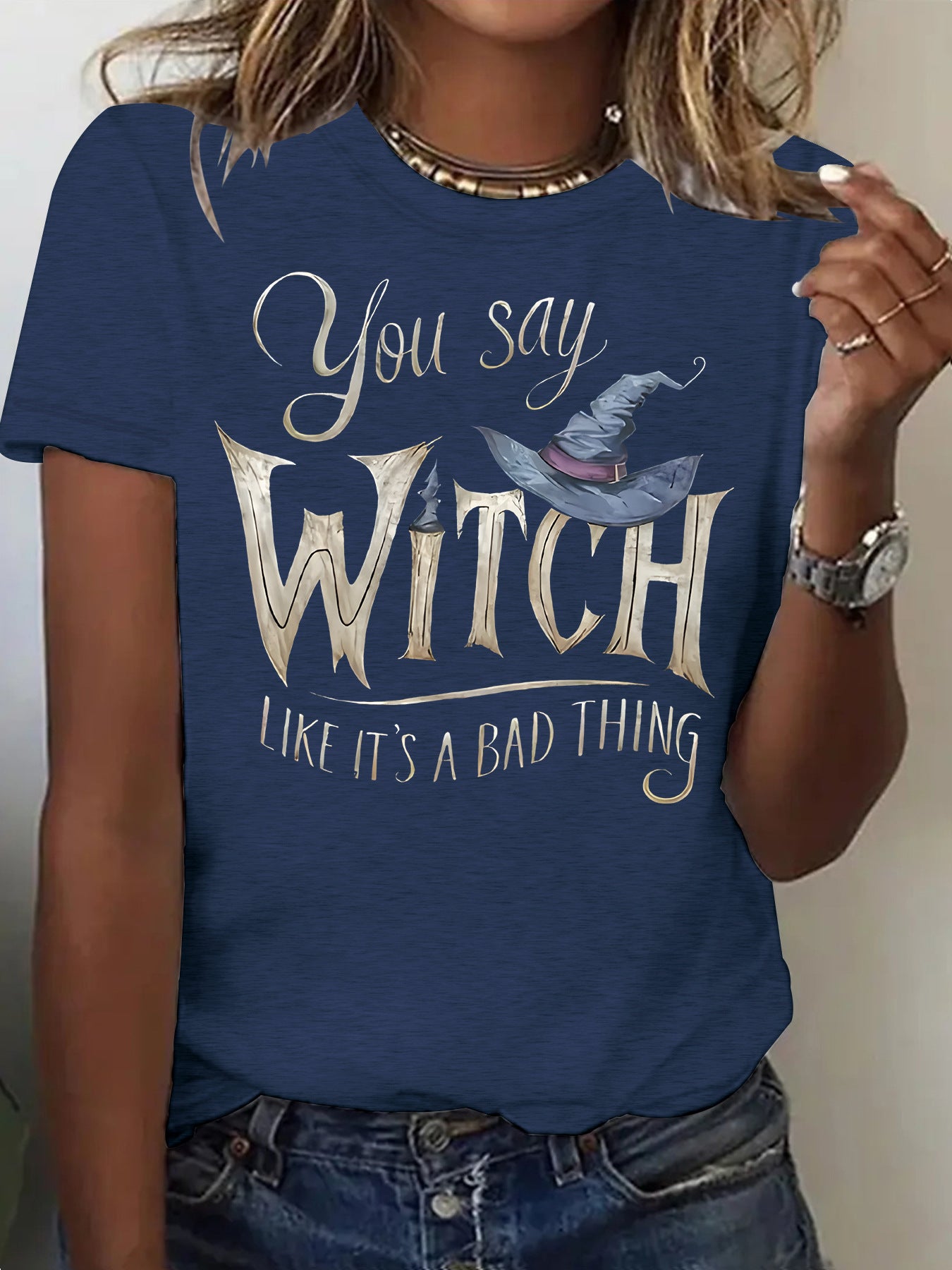 Printed short sleeved witch Halloween
