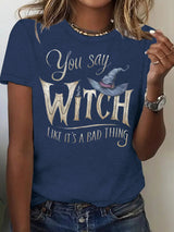 Printed short sleeved witch Halloween