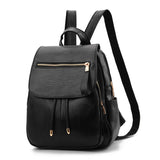 Soft leather backpack travel bag