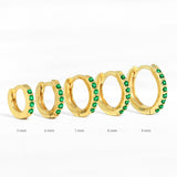 S925 Sterling Silver Circle Earrings with Turquoise and Diamond Inlay 18K Gold Plated Stud Earrings Jewelry