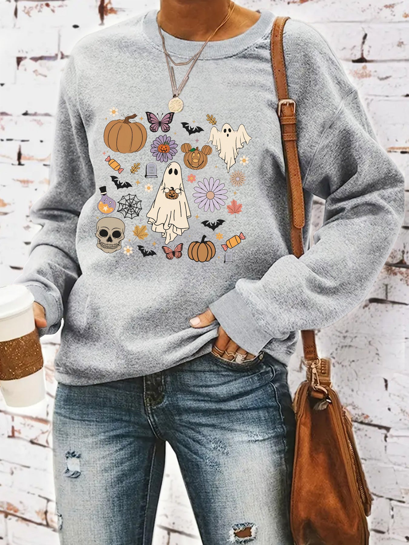Round neck sweatshirt sports sweatshirt