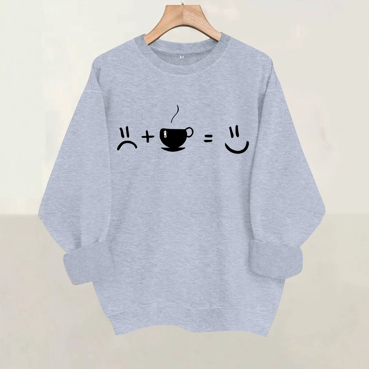 Round neck fleece hoodie