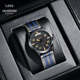 Swiss Brand Master Series Automatic Mechanical Watch with Dual Date, Water-Resistant, Luminous Business Men's Watch with Nylon Strap