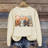Halloween horror element printed loose hoodie