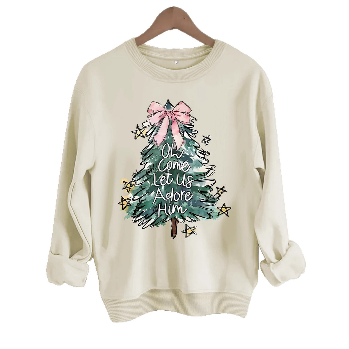Christmas tree print hoodie