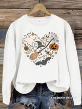 Halloween Heart Doodle Sweatshirt, Halloween Graphic Crewneck Pullover