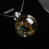 Universe Glass Bead Planets Pendant Necklace Galaxy Rope Chain Solar System Design Necklace