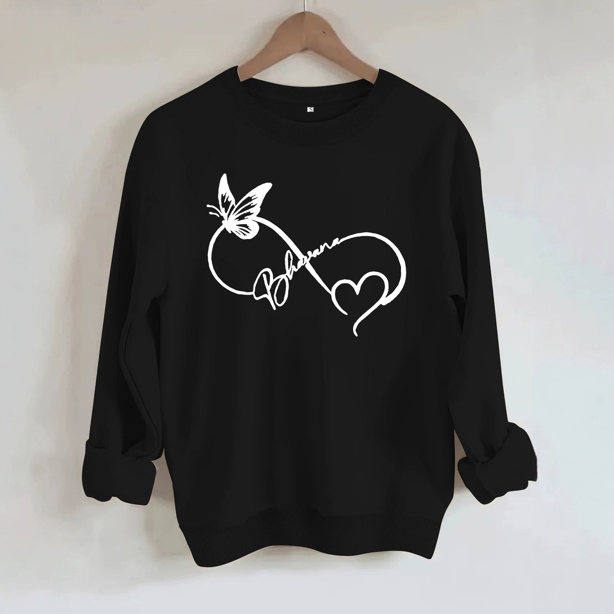 Round neck fleece hoodie