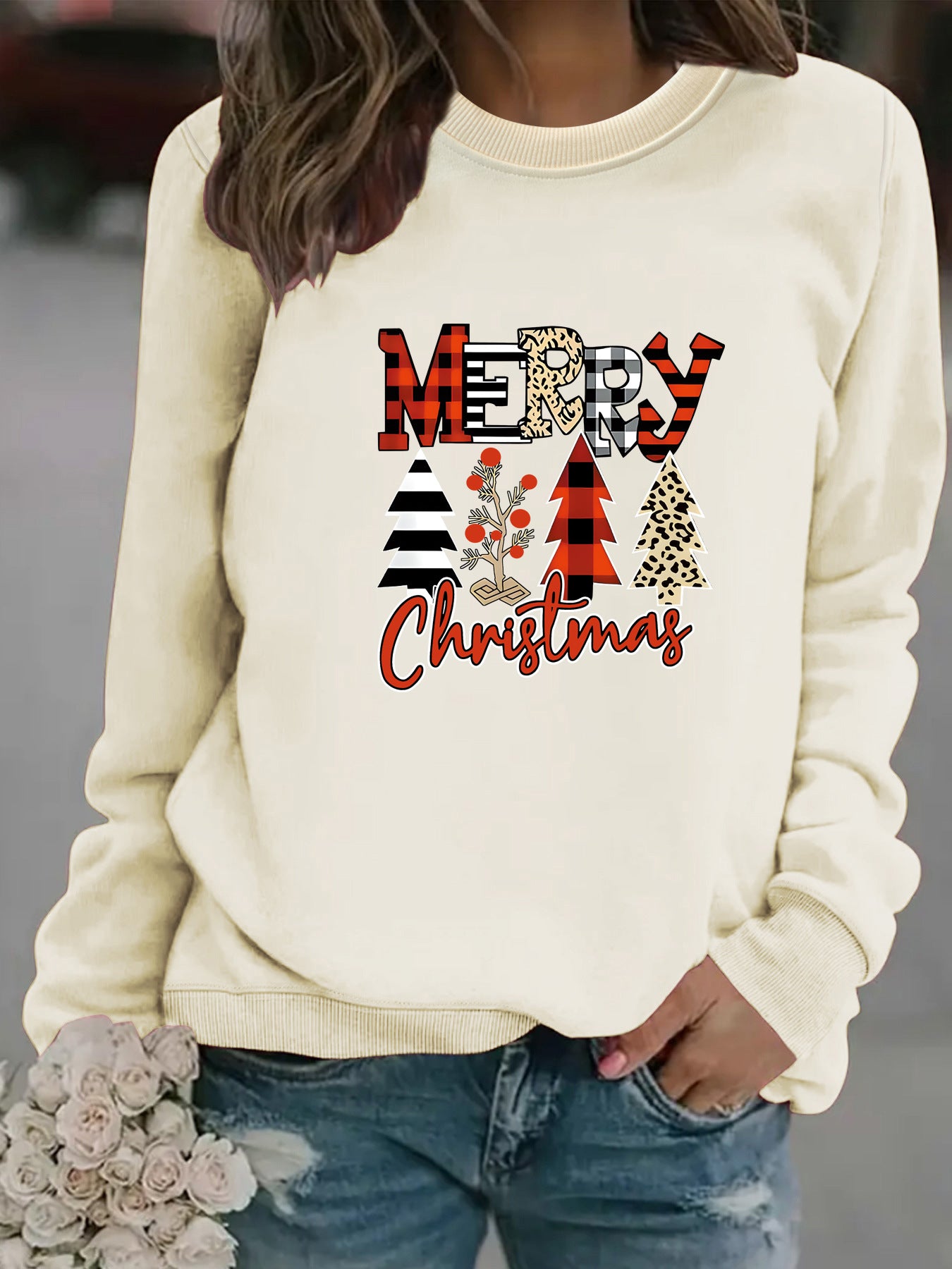 Printed pullover sweatshirt sweatshirt
