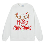 Merry Christmas reindeer print women's mid to long hoodie for Christmas