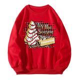 Cake print Christmas sweatshirt for ladies