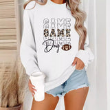 Round neck GAME printed pullover sweatshirt sweatshirt