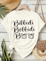 Halloween horror element printed loose T-shirt