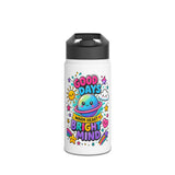 Cute Stainless Steel Water Bottle for Kids, Good Days Drink Bottle, Kawaii Space School Bottle, Positive Gift, Colorful Kids Drinkware