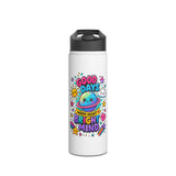 Cute Stainless Steel Water Bottle for Kids, Good Days Drink Bottle, Kawaii Space School Bottle, Positive Gift, Colorful Kids Drinkware