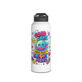 Cute Stainless Steel Water Bottle for Kids, Good Days Drink Bottle, Kawaii Space School Bottle, Positive Gift, Colorful Kids Drinkware