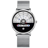 Men's chronograph watch on wrist, black dial with sub-dials