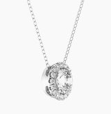 AGI Certified Lab-Grown Diamond Halo Pendant Necklace in 14kt White Gold – 1 CTW or 2 CTW