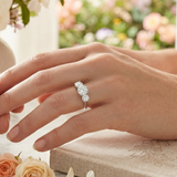 AGI Certified 2 CTW Classic Three-Stone Round Lab Grown Diamond (G-VS) Engagement Ring in 14K White Gold