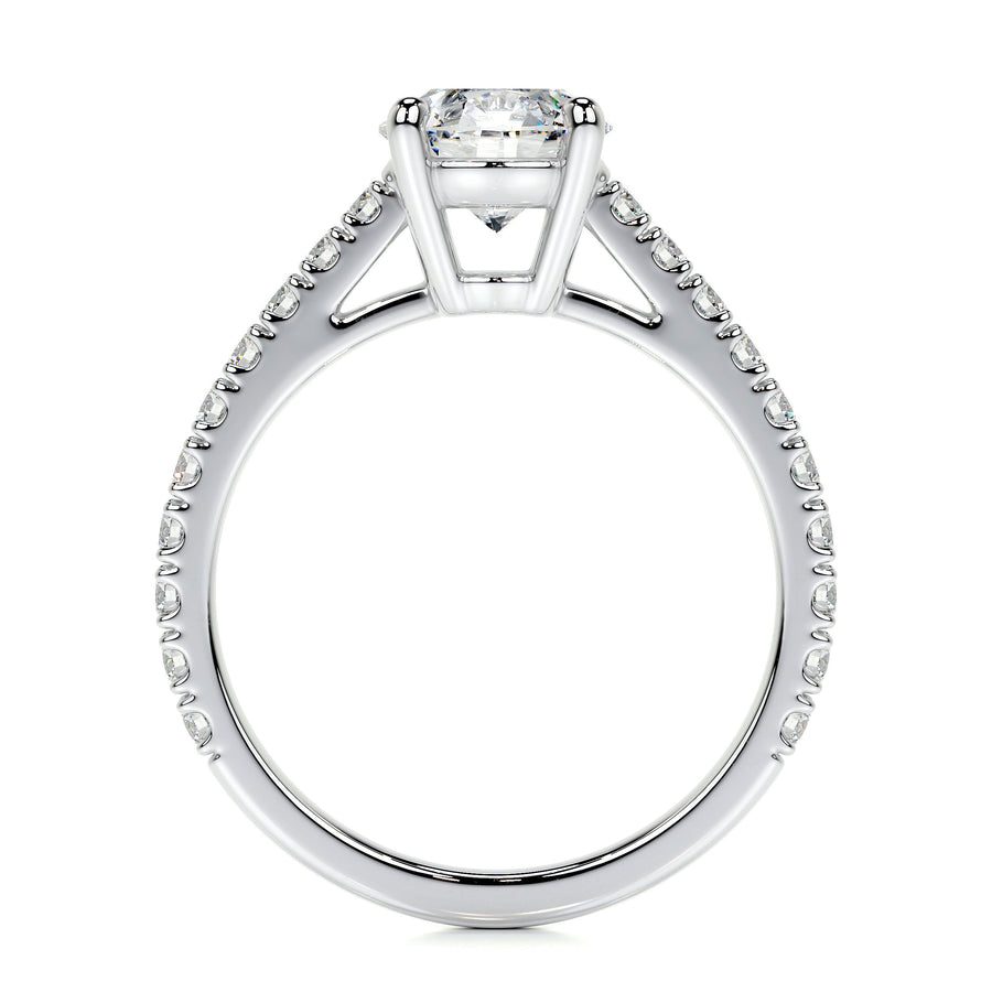 Round Brilliant Lab Grown Diamond Channel Setting Engagement Ring (F/VS) in 14K White Gold